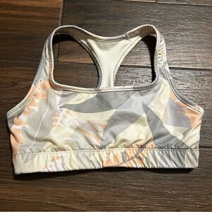 GapFit Sports Bra Medium Impact Small White with Light Green Gray Pink‎